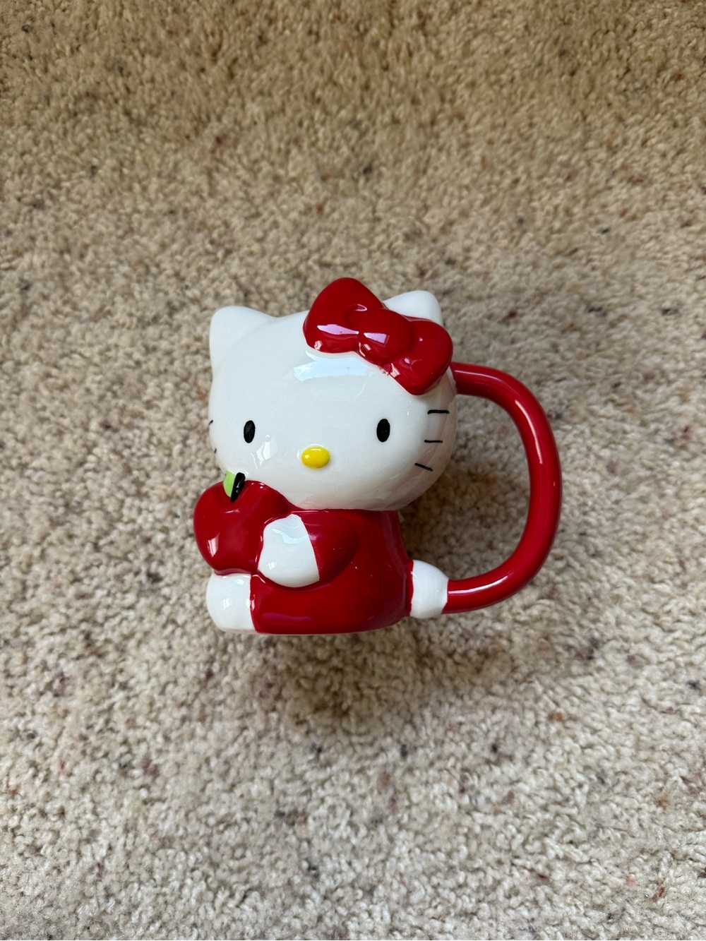 Hello Kitty Red & White Apple Mug with Bow Handle